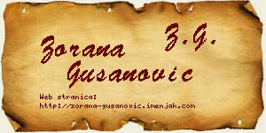Zorana Gušanović vizit kartica